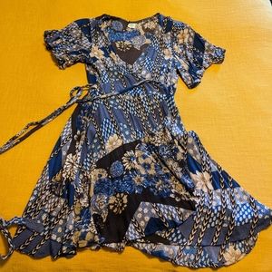 O'neil wrap dress with flutter sleeves